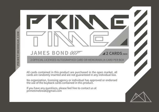 2022 Primetime Break James Bond 007 Edition 2 Cards Per Box